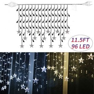 11.5ft 96 LED Window Curtain Star String Lights
